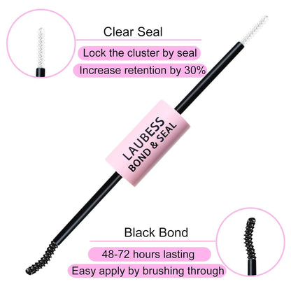 Lash Bond and Seal Mascara for Long Lasting Waterproof Eyelash Extensions - 5ml+5ml ( 0.34oz)