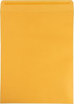 JAM PAPER 11 12 x 14 12 Open End Catalog Commercial Envelopes with Peel and Seal Closure - Brown Kraft Manila - 50Pack