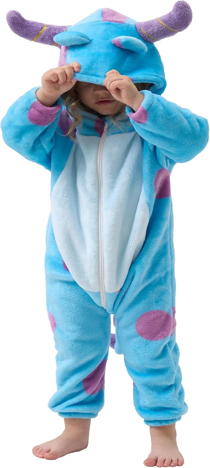 Unisex Baby Animal Onesie Pajamas,Infant Flannel Halloween Cosplay Costume, Toddler Christmas Homewear/Sleepwear ( Size 6-12 months)