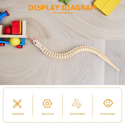 Unfinished Wooden Wiggly Snakes Toy: Jointed Flexible Wood Snake to Paint 6pcs Blank Animal Model for DIY Arts Crafts Birthday Party Favors