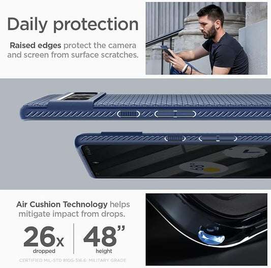 Spigen Liquid Air Case Compatible with Google Pixel 7 Pro - Navy Blue