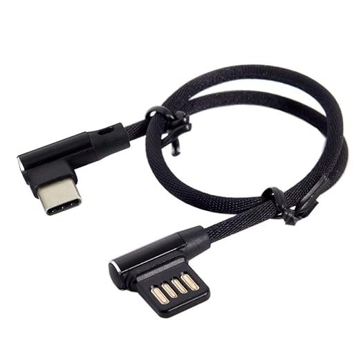 JSER USB-C 3.1 Type-C Male to Left Angled 90 Degree USB 2.0 Data Cable 15cm Dual Angled Type (Type-C)