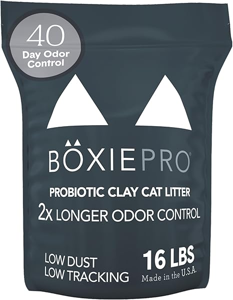 Boxie Probiotic Cat Litter, 40-Day Odor Control, Clumping Clay, 16lb
