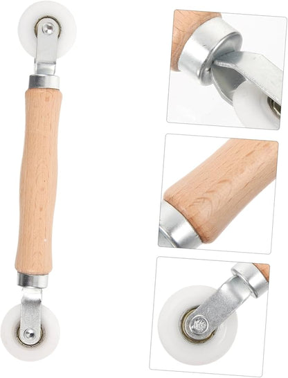 WOONEKY Door and Window Screen Pressing Tools Screen Roller Tool Easy to Use Comfortable Wooden Handle