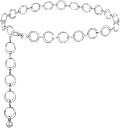 FIORETTO Chain Belt for Women Metal Waist Chain Fashion Multilayer Chain Belts for Dress