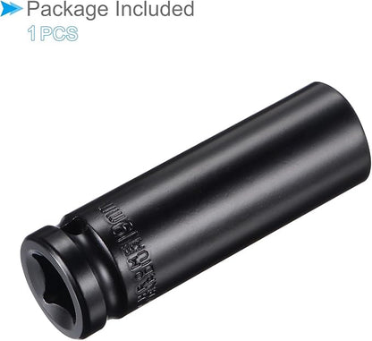 Deep Impact Socket, 12"" Drive 19mm Socket, CR-V Steel Rounded Corner Design 6-Point Deep Impact Socket - (Applications: for Screw Installation and Removal), Onesize