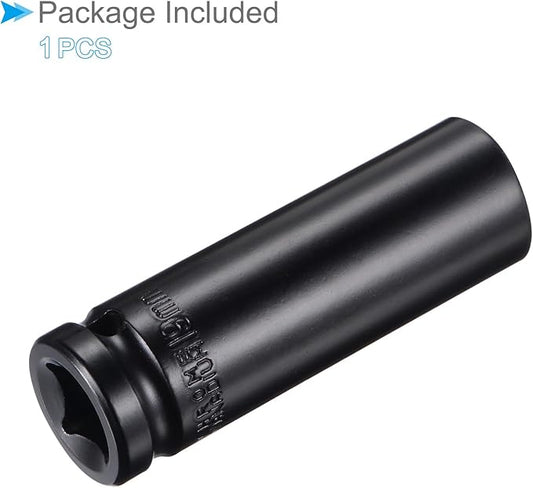 Deep Impact Socket, 12"" Drive 19mm Socket, CR-V Steel Rounded Corner Design 6-Point Deep Impact Socket - (Applications: for Screw Installation and Removal), Onesize