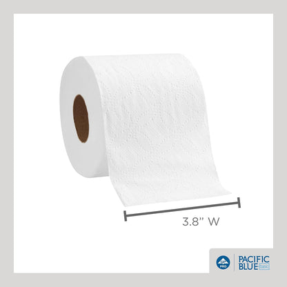 Georgia-Pacific Pacific Blue Basic 2-Ply Embossed Toilet Paper,19880/01, 550 Sheets Per Roll, 60 Rolls Per Case