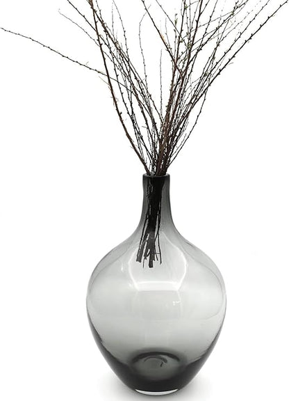 Large Black Clear Glass Vase Balloon Jug Tall Floor Vases for Centerpieces Home Decor Modern Vase for Wedding Party Living Room Office Housewarming Gift