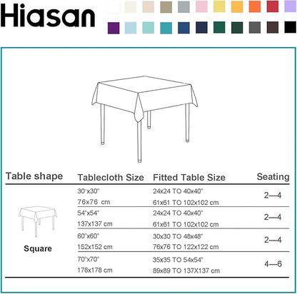 Hiasan Dusty Blue Tablecloth for Square Tables - Waterproof and Spillproof Washable Fabric Small Table Cloth for Dining Room Kitchen Party, 40 x 40 Inch