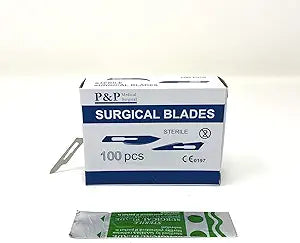 Disposable Surgical Scalpel Blades Sterile High Grade Carbon Steel 2.1 10xx Individually Foil Wrapped by PP MEDICAL SURGICAL Size 15 Box of 100