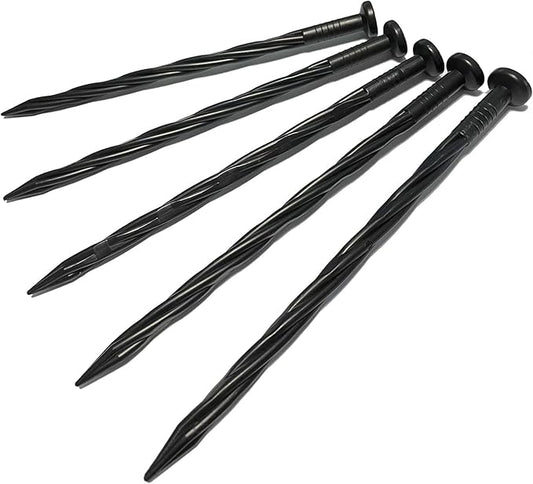 Spiral Landscape Anchoring Spikes 6 in 30 PCS Plastic Garden Spikes for Artificial Turf, Paver, Weed Barrier, Tent and More