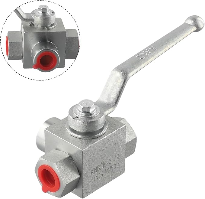 Hydraulic Ball Valve 3 Way High Pressure 14 inch to 34 inch for BSP 500 Bar MWP, Hydraulic three-way High Pressure Ball Valve(G14)