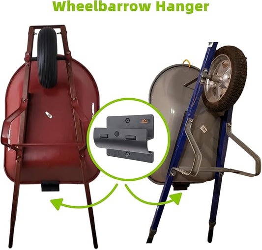 Ladder Hanger for Garage Wall, Heavy Duty Ladder Storage for Folding Chair, Wall Mount Wheelbarrow, Patio Furniture, High Support Save Space in Garden, Shed Or Workshop and More, 2 Pack