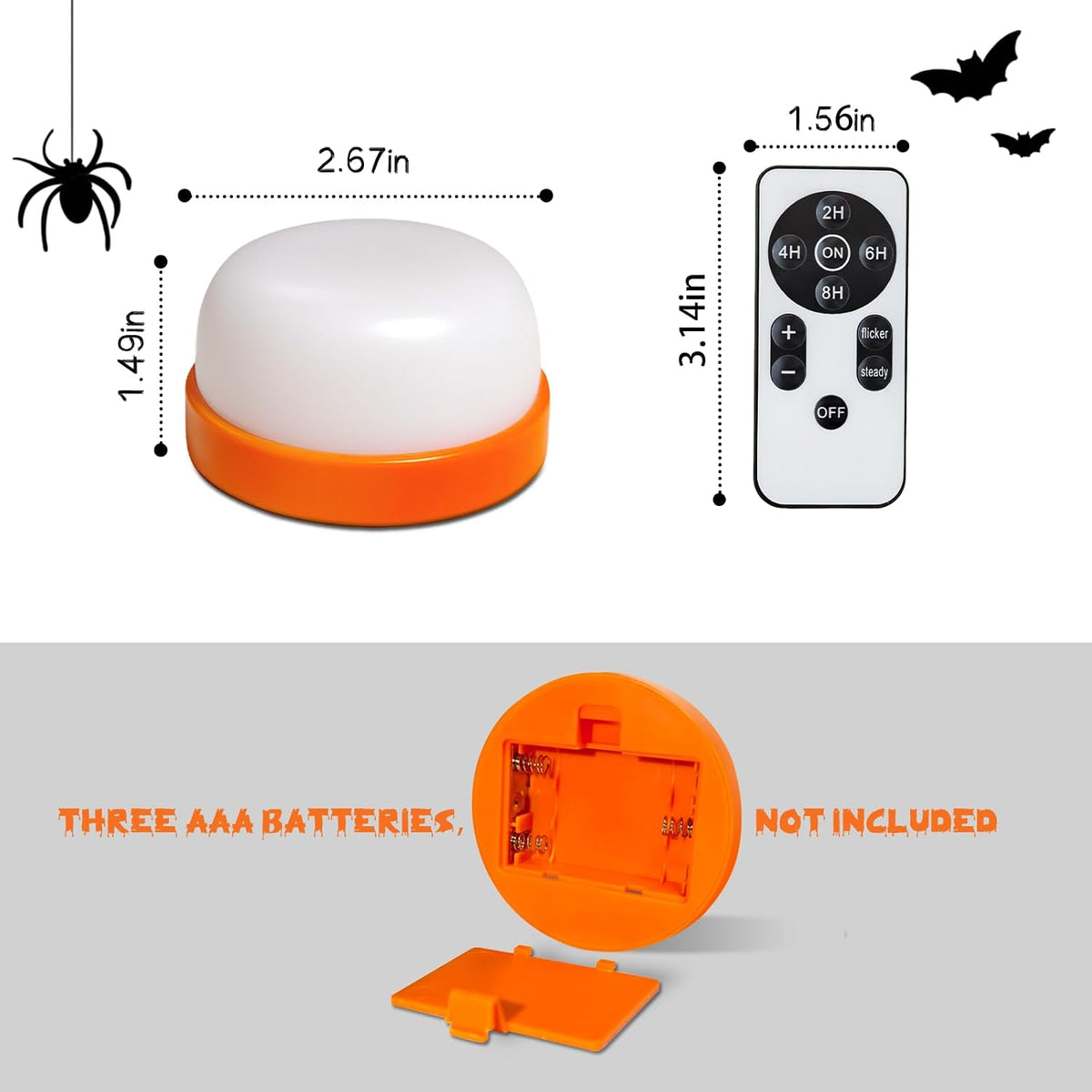 PTYcrazy Halloween Pumpkin Lights, LED Pumpkin Lights with Remote and Timer,Jack-O-Lantern Light for Halloween Decor,Battery Operated, Bright Flickering Flameless Candle Set 4 Pack