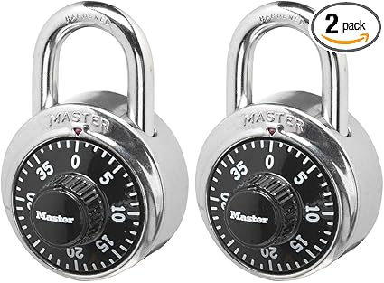 Master Lock 1500T Locker Lock Combination Padlock, 2 Pack, Black