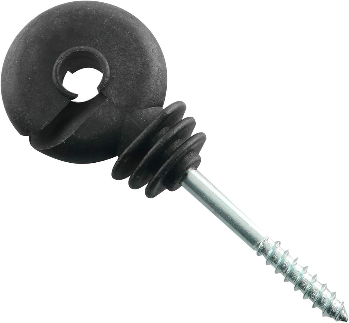 JCBIZ Screw-In Wood Post Ring Insulators for Electric Fence, 12 Pcs, Black