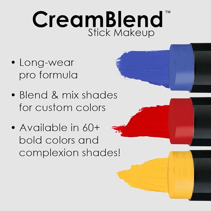 Mehron Makeup CreamBlend Stick | Face Paint, Body Paint, & Foundation Cream Makeup | Perfect for Halloween .75 oz (PURPLE)
