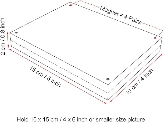 Boxalls 4x6 Inches Acrylic Picture Frame, Double Sided Clear Frameless Photo Frame with Magnetic Desktop Transparent