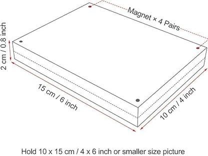 Boxalls 4x6 Inches Acrylic Picture Frame, Double Sided Clear Frameless Photo Frame with Magnetic Desktop Transparent