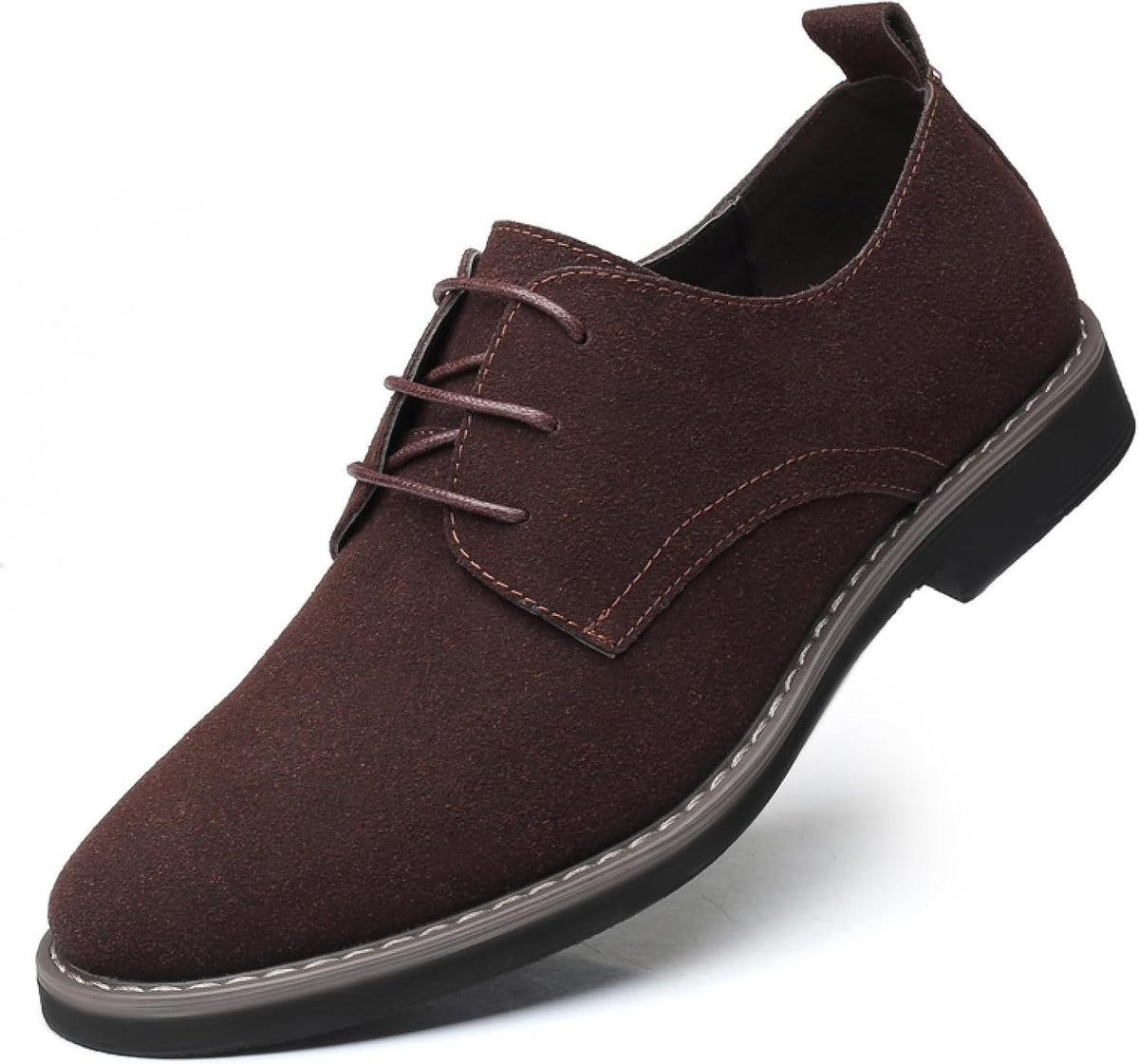 Mens Suede Leather Dress Shoes Casual Lace Up Oxfords Shoes
