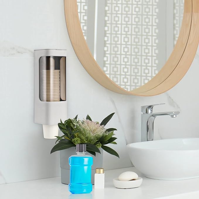 [300 Count - 2 oz] Small Paper Cups, Mouthwash Cups Bathroom Cups Mini Cups Small Disposable Cups