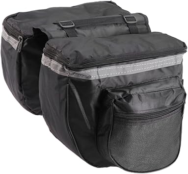 Kisangel Mountain and Road Bike Rear Pannier Bag Waterproof Double Side Bag Handle Black Multifunctional and Durable