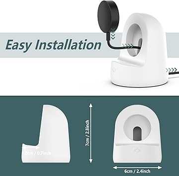 GeeRic Charging Dock Holder Compatible with Galaxy Watch 4Classic, Charger Stand Compatible with Galaxy Watch 3Active 2Active(40mm,44mm), Charger Bracket with Cable Management Slot White