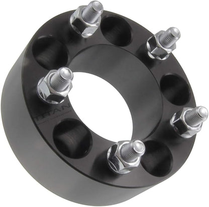1.5" 5x4.5 to 5x5.5 Wheel Adapters - Change Bolt Pattern, Convert 5x114.3 to 5x139.7, Fit Jeep CJ Wheels onto Wrangler - 1.5 Inch (38mm), 12x20 Studs - Pair of 2 - Black