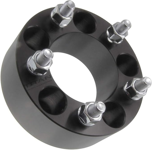1.5" 5x4.5 to 5x5.5 Wheel Adapters - Change Bolt Pattern, Convert 5x114.3 to 5x139.7, Fit Jeep CJ Wheels onto Wrangler - 1.5 Inch (38mm), 12x20 Studs - Pair of 2 - Black