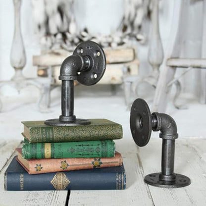 JHSLXD Industrial Style Water Pipe Bookshelf Creative Metal Wrought Iron Shelf Support Decorative Bracket,B Style