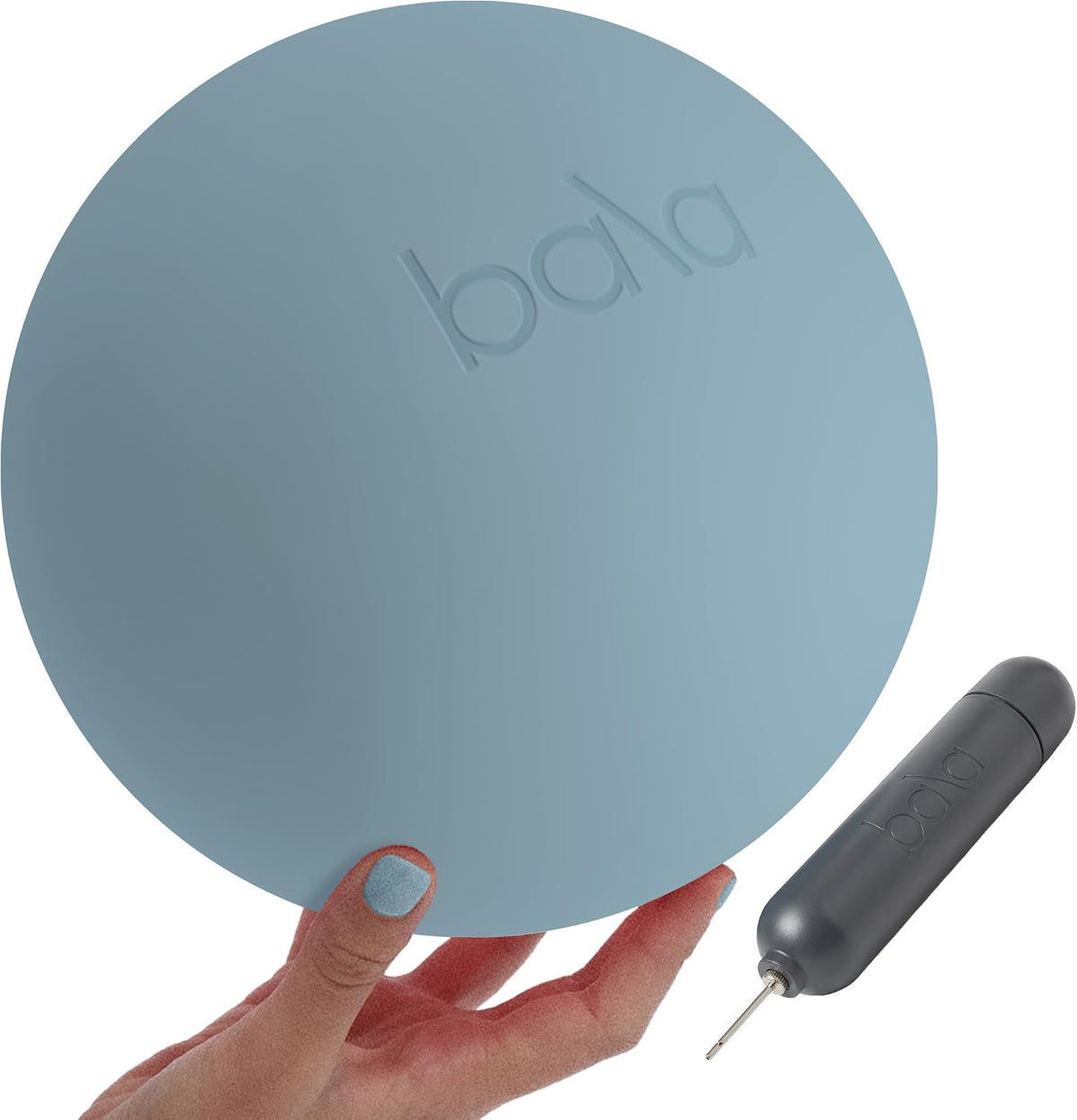 Bala Pilates Ball, Non-Weighted Exercise Ball - Small 8" Yoga Ball for Barre, Stretching, Strength & Core Training - Workout Accessory with Home Gym & Fitness Routines - 100% PVC ( No pump)