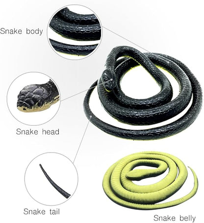 Brandon-super Realistic Rubber Black Snake 52 Inch Long Scare Toy