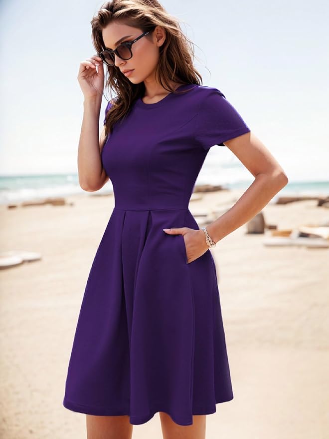 oxiuly Summer Dresses for Women 2024 Party Church Bridesmaid Graduation Dress with Pockets S253