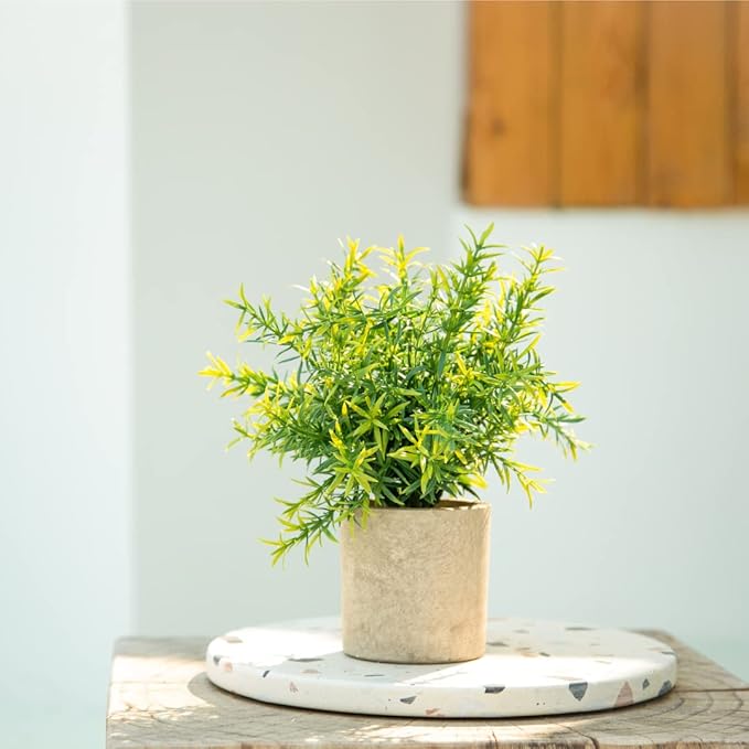 Velener Artificial Potted Rosemary Plants- Rustic Farmhouse Topiary Shrubs for Decoration Centerpieces Living Room, Shelf Bedroom Aesthetic Green Bathroom Accessories Boho Small Desk Plant Office