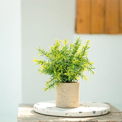 Velener Artificial Potted Rosemary Plants- Rustic Farmhouse Topiary Shrubs for Decoration Centerpieces Living Room, Shelf Bedroom Aesthetic Green Bathroom Accessories Boho Small Desk Plant Office