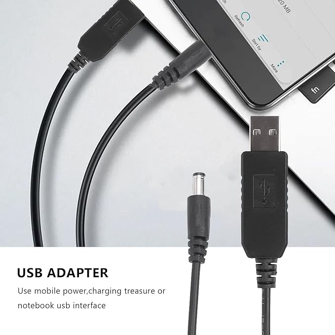 USB DC 5V To DC 12V 2.1mm X 5.5mm Module Converter DC Barrel Male Connector Jack Power Cable Plug,USB to DC Cable -1M (5V To DC 12V), Black