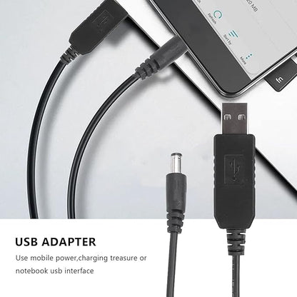USB DC 5V To DC 12V 2.1mm X 5.5mm Module Converter DC Barrel Male Connector Jack Power Cable Plug,USB to DC Cable -1M (5V To DC 12V), Black