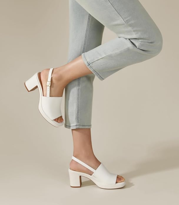 Ankis Black White Nude Heels Platform Heeled Sandals Knit Chunky Block Elastic Slingback Open Toe Ankle Strappy Heels.