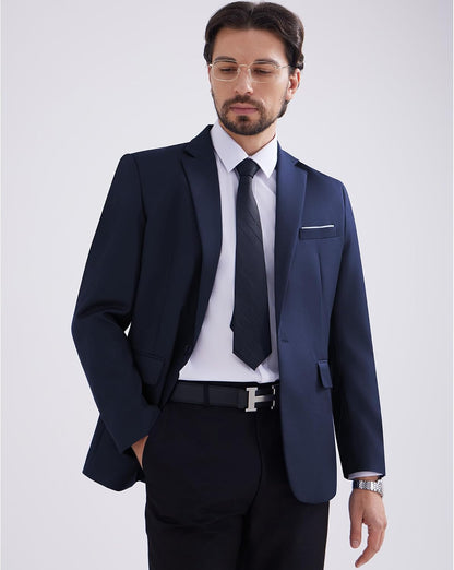 Men's One Button Blazer Casual Solid Color Suit Jacket Slim Fit Lightweight Sport Coats Blazers