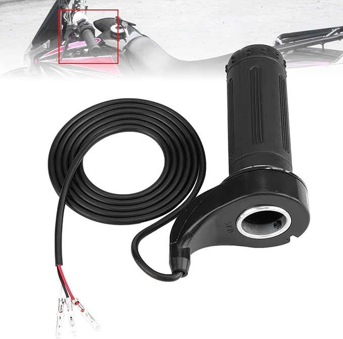 Full Twist Throttle Ebike Throttle 22.5mm  0.88in Universal Electric Scooter Throttle with 3 Wires for Electric Scooters, Bicycles, Pocket Bikes, Mini Choppers and Go Karts