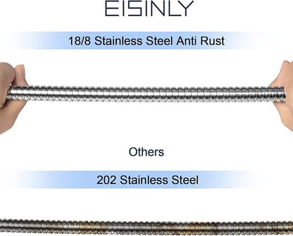 Shower Hose, 79 Inches Extra Long Stainless Steel Handheld Shower Head Hose with Brass Insert and Nut, Flexible, Chrome