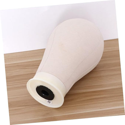 LIFKOME Canvas Block Mannequin Head Display Styling Dummy Head for Wig Making Professional Hair Stylist Training Stand Includes T Needle Holder Portable and Lightweight