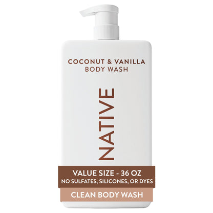 Native Sulfate Free Body Wash Contains Naturally Derived Ingredients | for Women & Men| Coconut & Vanilla, 36 oz 's Choice