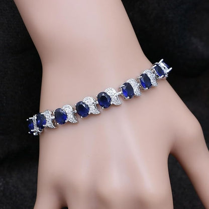 LMXXVJ Fashion Tennis Bracelet Created Emerald White Gold Plated Charm Bracelet Gifts Jewelry for Women