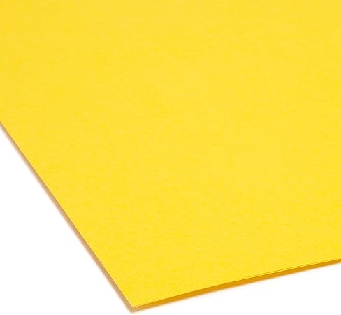 Smead Colored File Folder, 13-Cut Tab, Letter Size, Yellow, 100 per Box (12943)