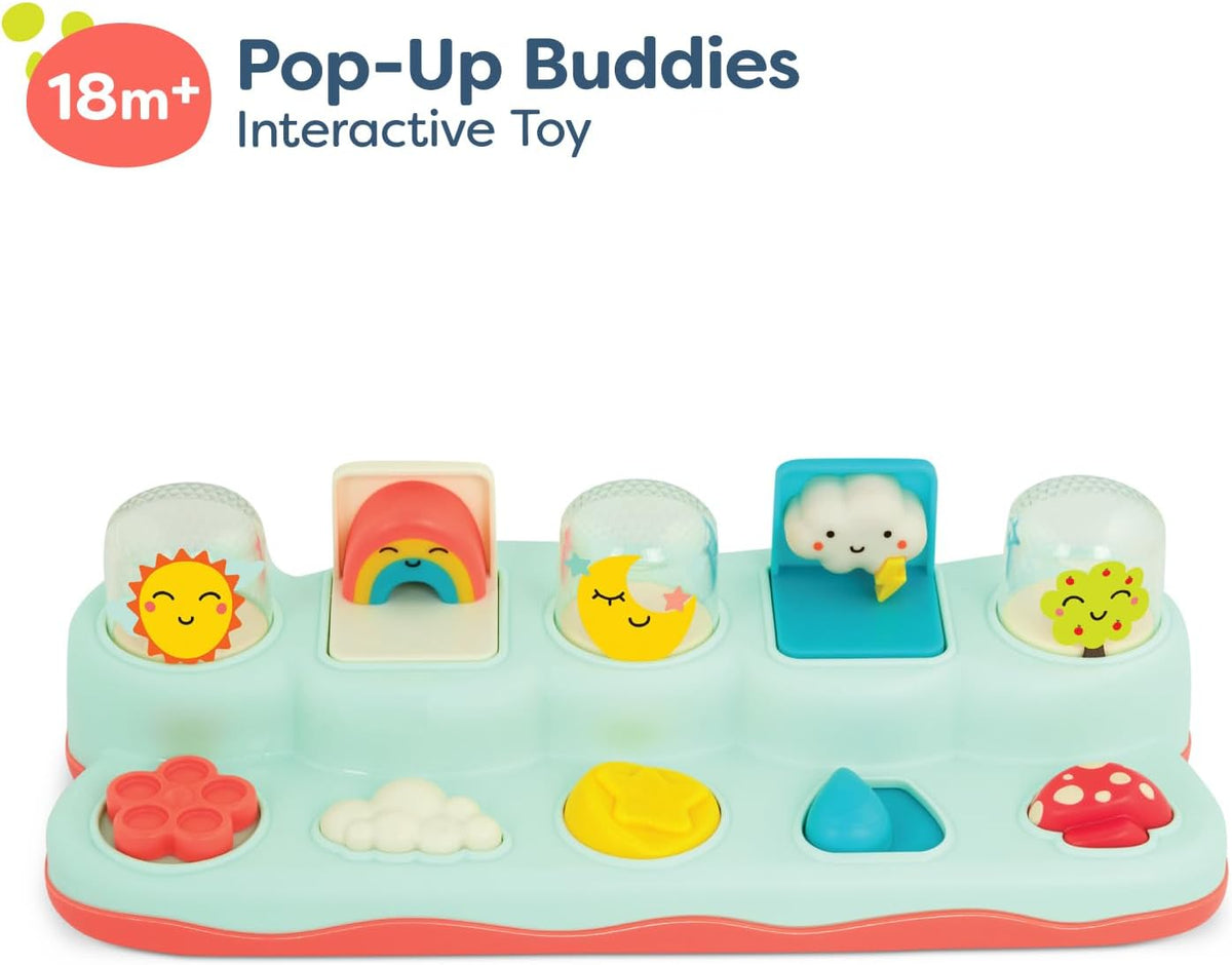 B. toys – Pop – Up Buddies – Cause and Effect Play – Learning Toys for Babies – Interactive Toy with Sun, Rainbow, Star – 18+ Months