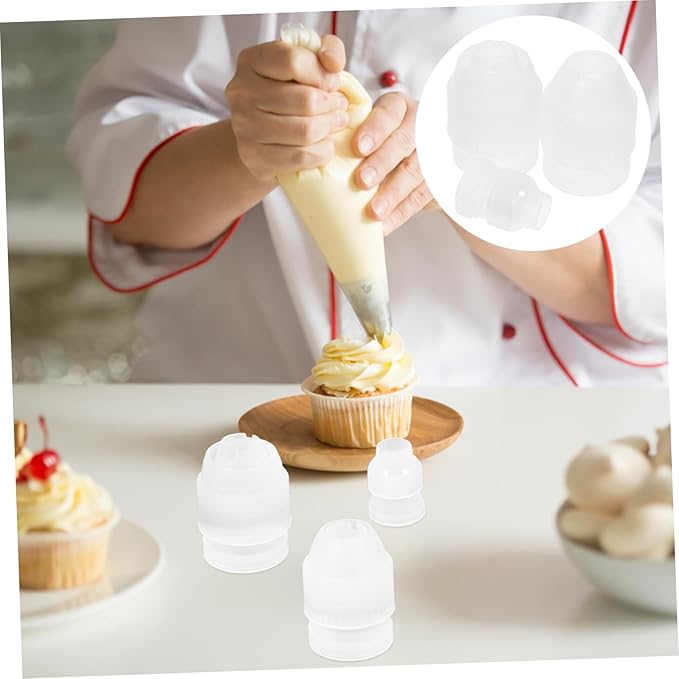 Cake Piping Coupler Set 3 Sizes Nozzle Converter for Baking Supplies and Kitchen Tools
