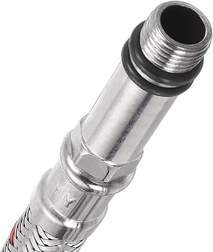 uxcell 28 Inch Long Faucet Supply Line Connector, 2pcs G38 Female Compression Thread x M10 Male Connector Braided M10x1mm 304 Stainless Steel Water Supply Hose Line
