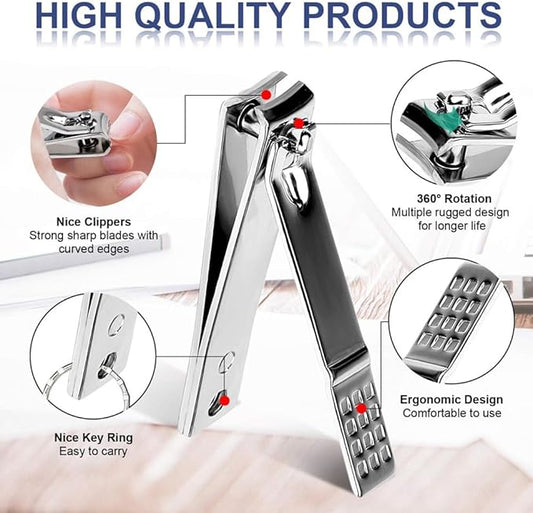 axGear Stainless Steel Manicure Pedicure Set Nail Clipper File Scissor Kit 8 Pieces